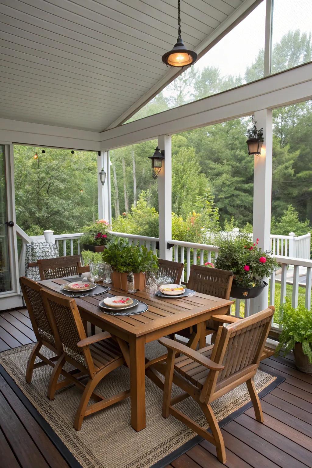 A delightful alfresco dining zone