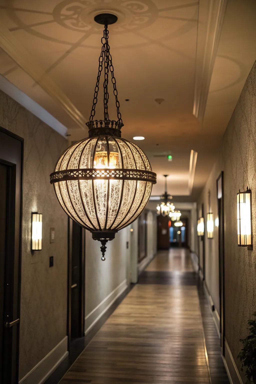 A statement light fixture can transform your hallway into a striking space.