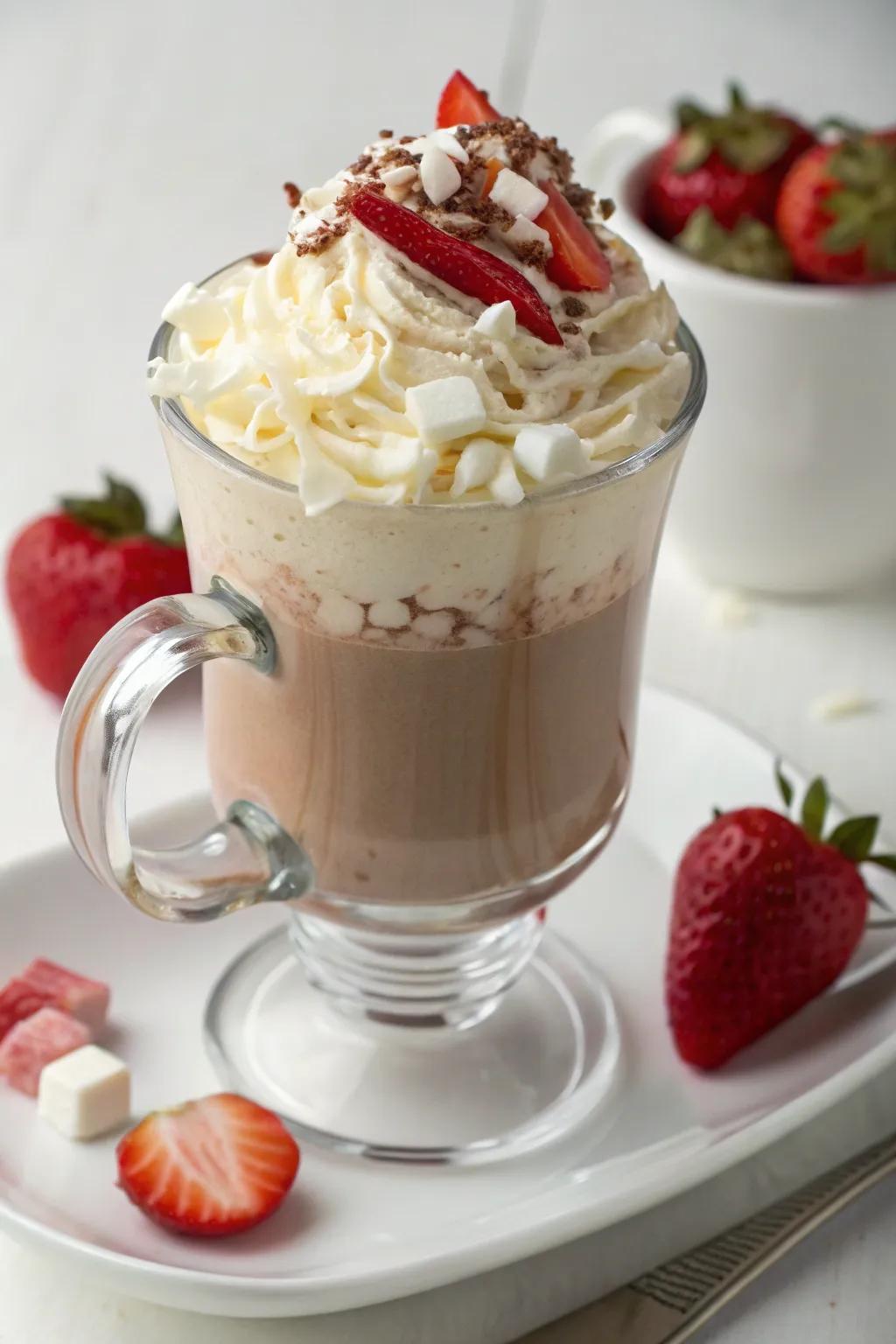 White Chocolate and Strawberry Latte: a luscious combination