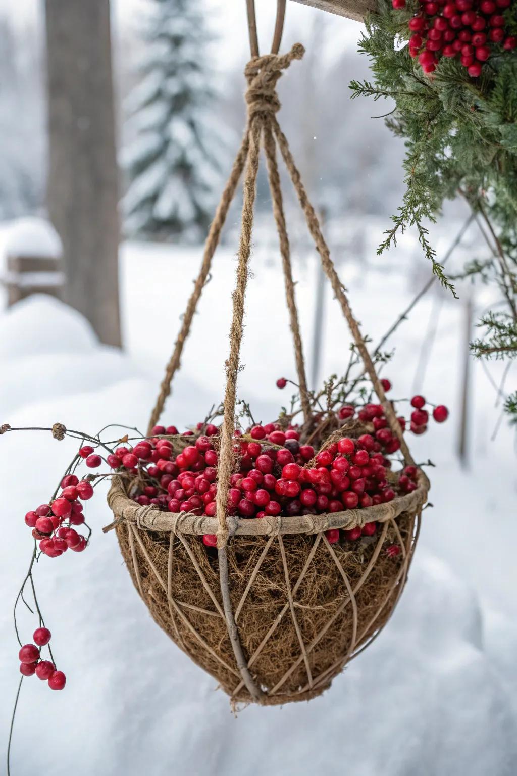 Fruits and strands fashion a snug, handcrafted aesthetic.