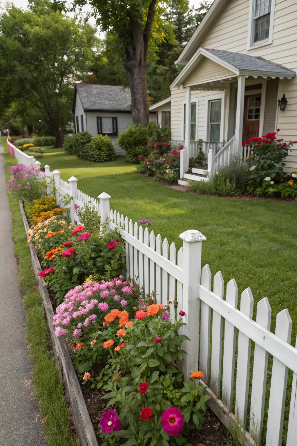 Low picket fences add charm without sacrificing visibility.