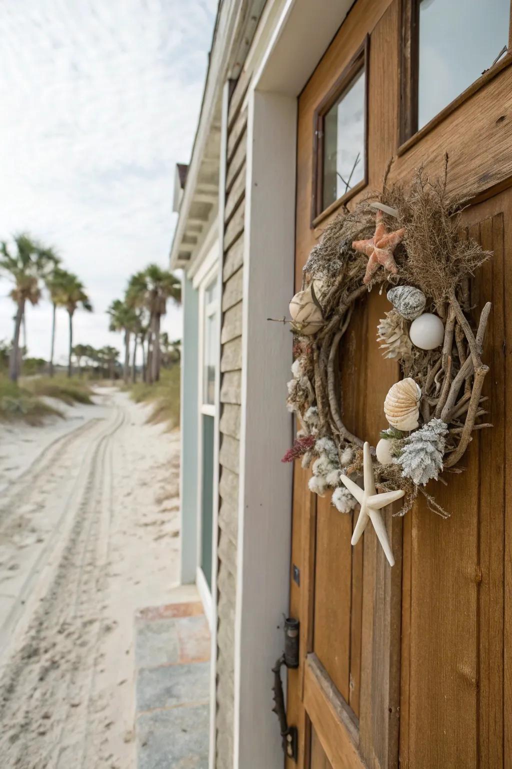 A wreath that captures the essence of seaside tranquility.